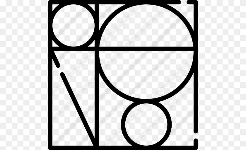 Golden Ratio, Gray Sticker PNG