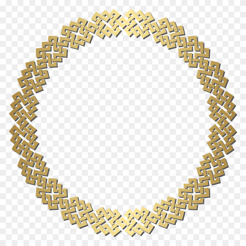 7764x7764 Golden Round Border Frame Transparent Clip Art, Accessories, Accessory, Oval HD PNG Download