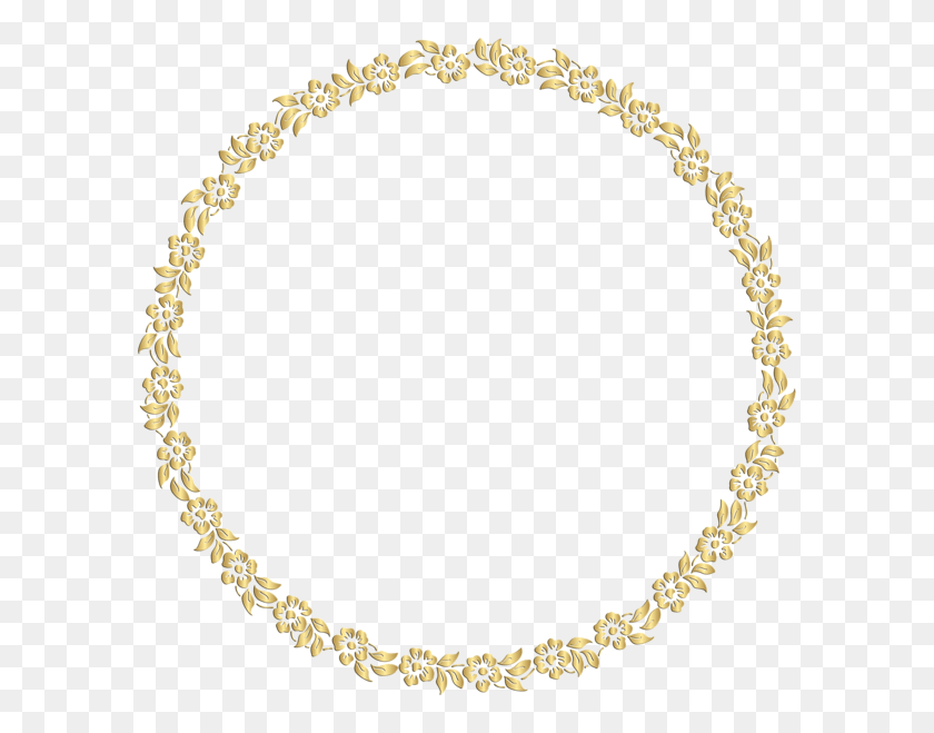 600x599 Golden Round Frame Image Round Border Clipart Transparent, Necklace, Jewelry, Accessories HD PNG Download