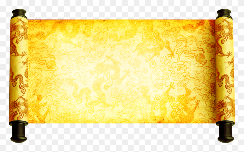 1000x594 Golden Scroll, Floral Design, Pattern, Graphics HD PNG Download