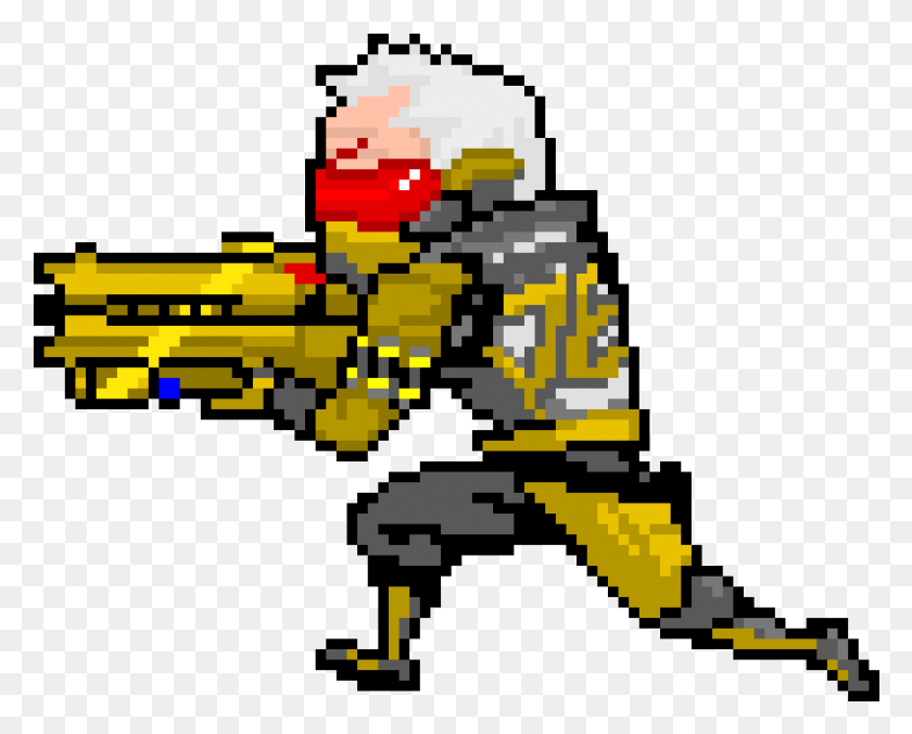 811x641 Golden Soldier Soldier 76 Pixel Spray, Pac Man HD PNG Download