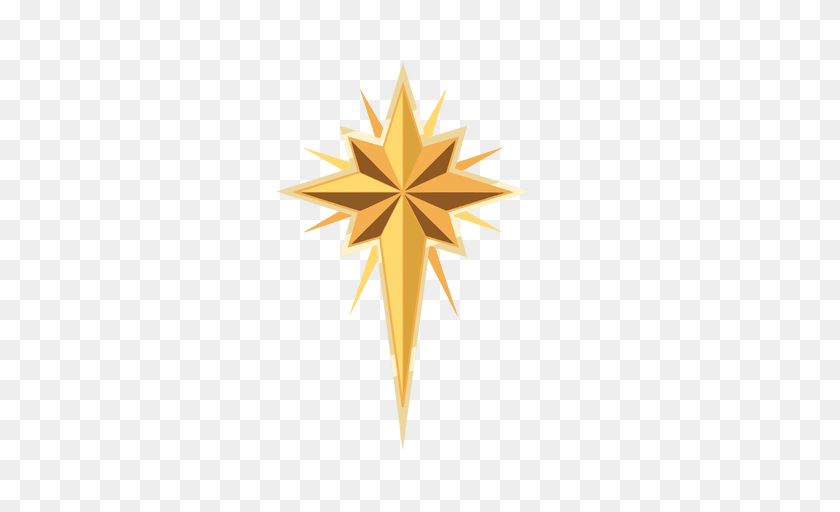 512x512 Golden Star Christmas Crucifix, Symbol, Star Symbol Transparent PNG