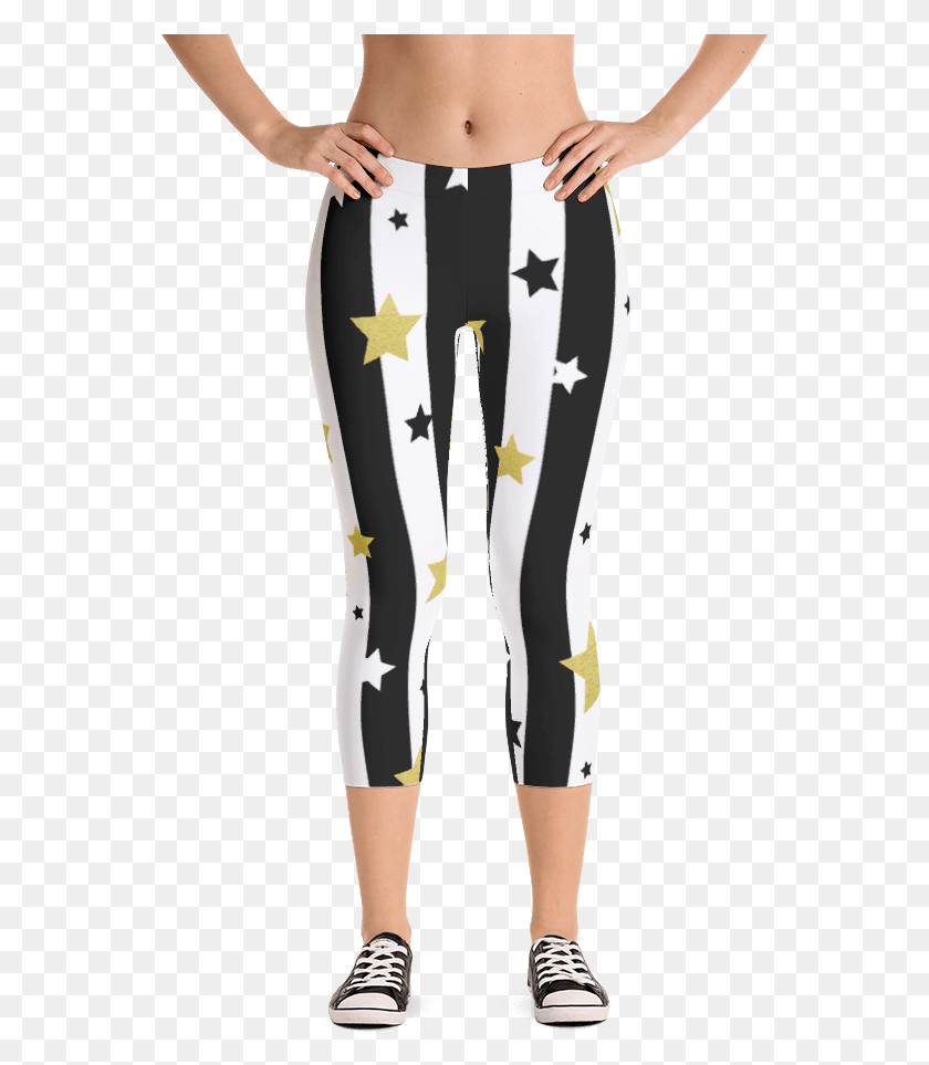 549x903 Golden Stars And Stripes Capri Leggings 90s Workout Clothes, Clothing, Apparel, Pants HD PNG Download