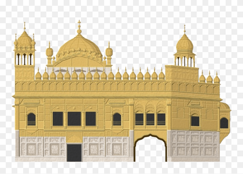 820x569 Golden Temple Golden Temple Amritsar Drawing, Dome, Architecture, Building HD PNG Download
