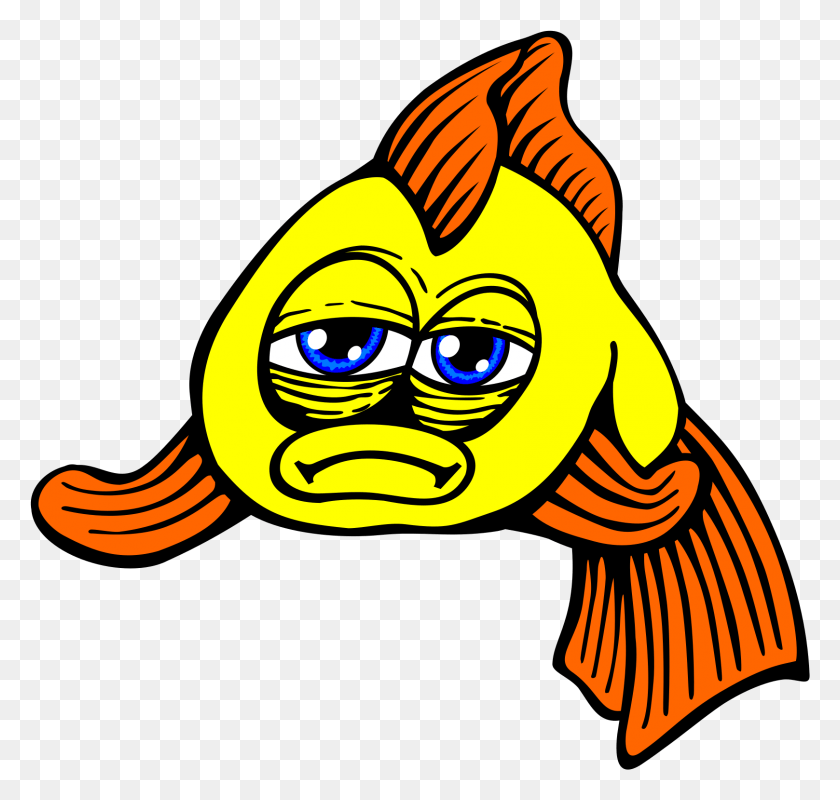 1617x1535 Goldfish Cartoon Sad Fish, Banana, Fruit, Plant HD PNG Download