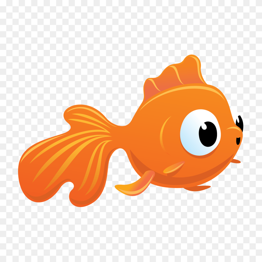 Goldfish Clipart Basic Fish Cartoon Gold Fish, Animal, Sea Life, Shark Transparent PNG