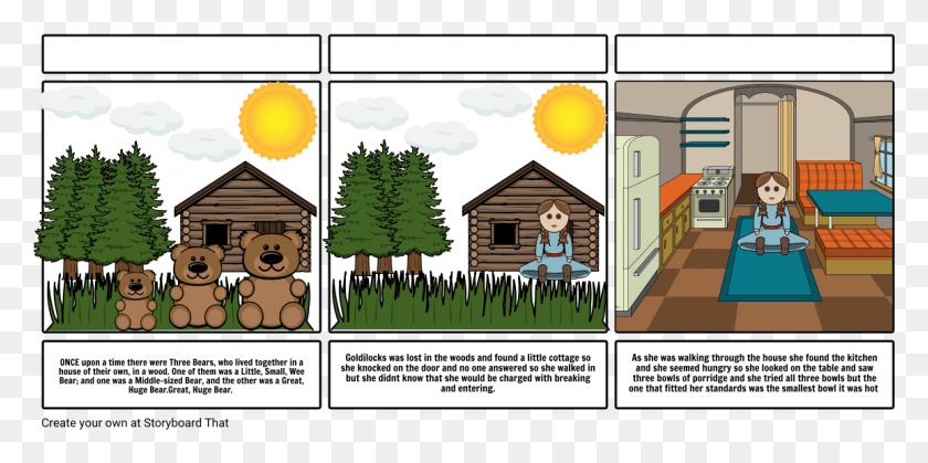 1155x532 Goldilocks And The 3 Bears Cartoon, Housing, Building, House HD PNG Download
