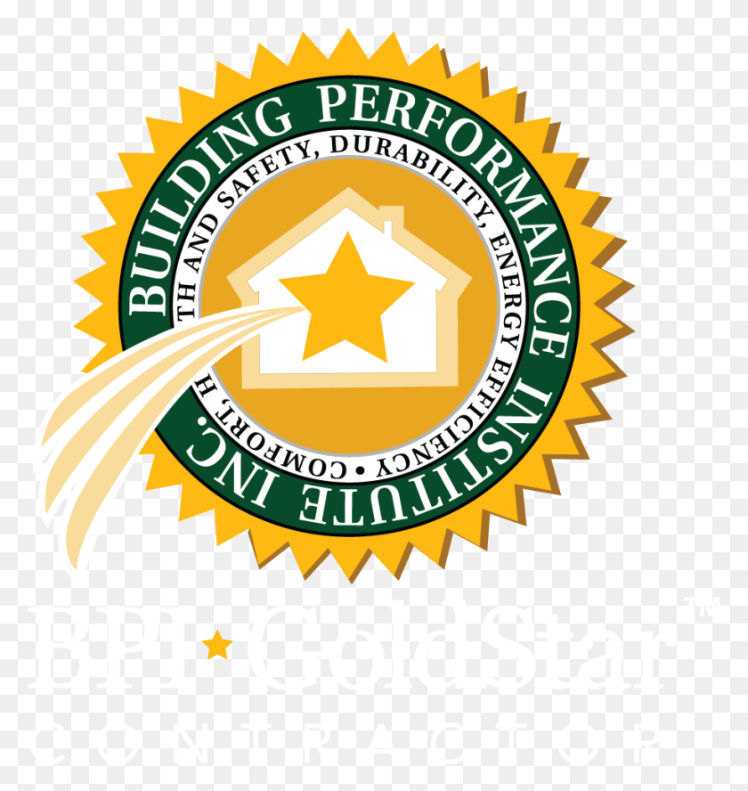 914x971 Descargar Png Goldstar Logo Dark Background Bpi Gold Star Contratista Logotipo, Símbolo, Etiqueta, Texto Hd Png