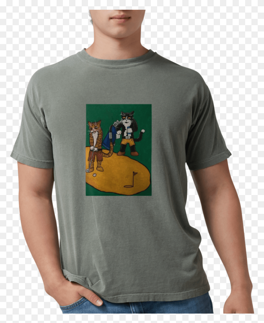 807x1001 Golf Cats Mens Tumbleweed Comfort Colours Shirt Shirt, Clothing, Apparel, T-shirt HD PNG Download