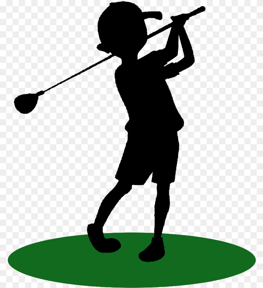 Golf Kids, People, Person, Silhouette Sticker PNG