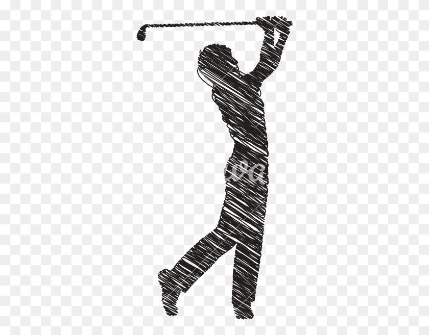 308x597 Golfer Drawing Transparent Golfer Tekening, Clothing, Apparel, Footwear HD PNG Download