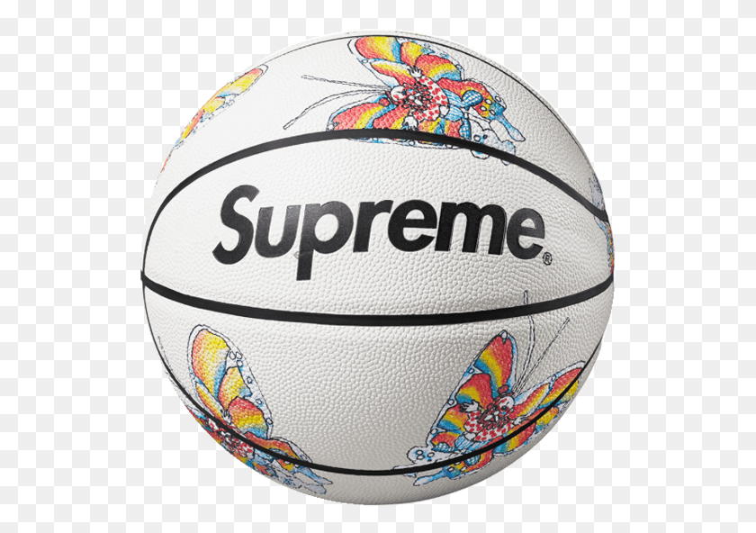 529x532 Баскетбольный Мяч Gonz Ball Front Supreme Spalding, Спорт, Спорт, Мяч Для Регби Png Скачать