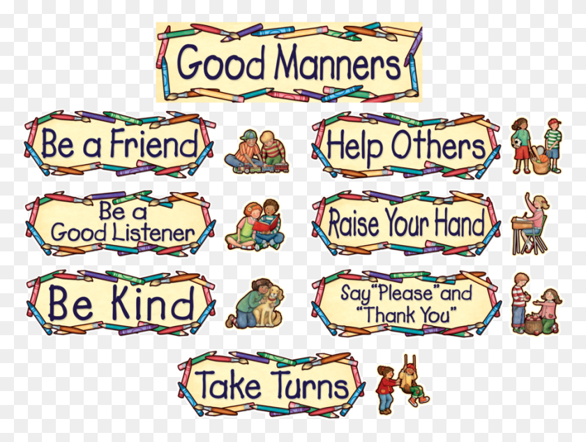 893x657 Good Manners Mini Bulletin Board From Susan Winget Classroom Good Manners Chart, Text, Food, Person HD PNG Download