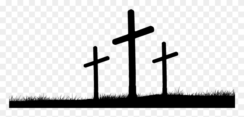 1779x786 Good Of Friday Cross Christianity Crosses Hill Clipart Good Friday Black And White, Symbol, Crucifix HD PNG Download