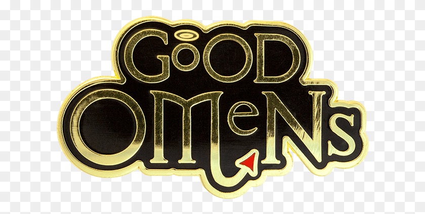 618x364 Good Omens Pin, Label, Text, Alphabet HD PNG Download