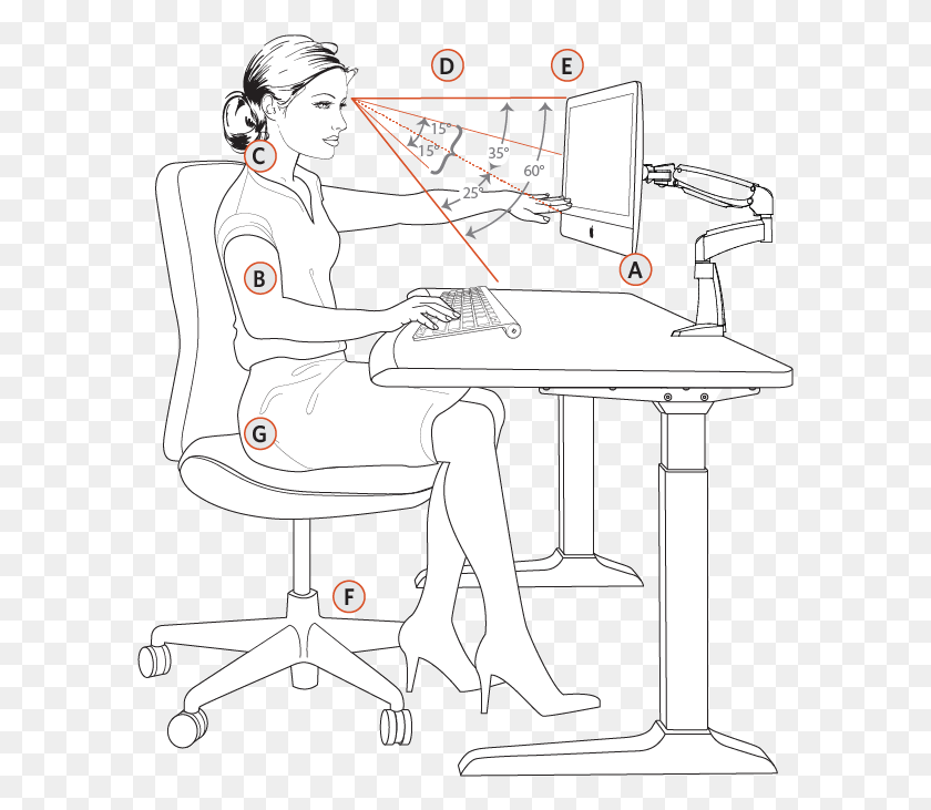 593x671 Good Sitting Posture How To Video Illustration, Person, Human, Furniture HD PNG Download