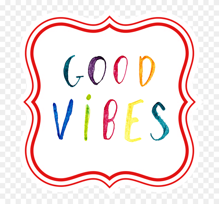 720x720 Good Vibes Positive Colorful Tag Label Drawing Portable Network Graphics, Text, Number, Symbol HD PNG Download