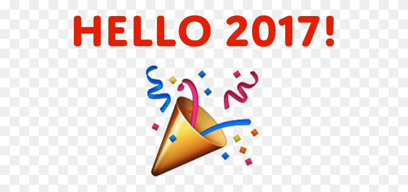 537x335 Goodbye 2016 Hello 2017 Party Popper Emoji, Text, Cup, Symbol HD PNG Download