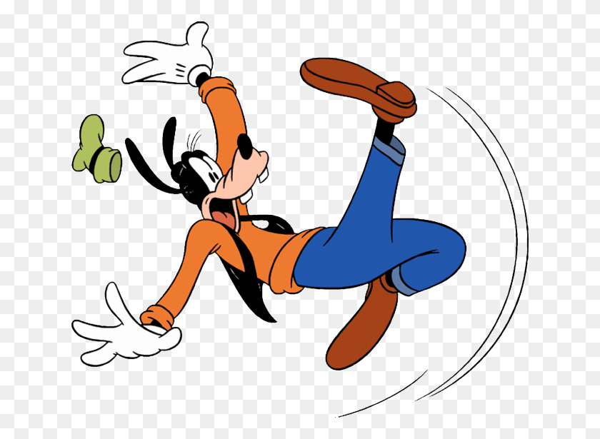 640x555 Goofy Clipart Cartoon Person Falling, Sport, Sports, Leisure Activities HD PNG Download