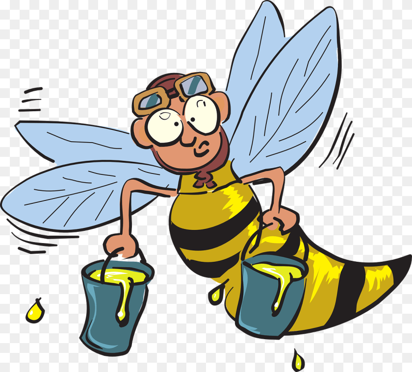 1280x1157 Goofy Worker Bee Worker Bee, Animal, Invertebrate, Insect, Wasp Clipart PNG