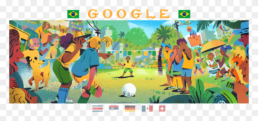 1158x500 День Чемпионата Мира По Футболу Google Doodle 2018, Человек, Человек, Люди Hd Png Скачать