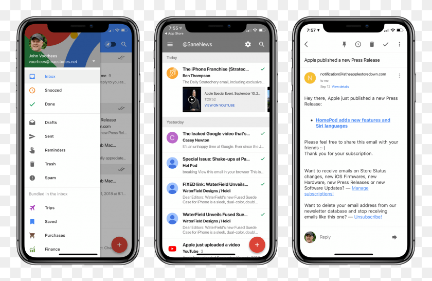 1980x1234 Google Launched Inbox In 2014 As A Place To Experiment New Gmail App For Iphone 2018, Mobile Phone, Phone, Electronics HD PNG Download