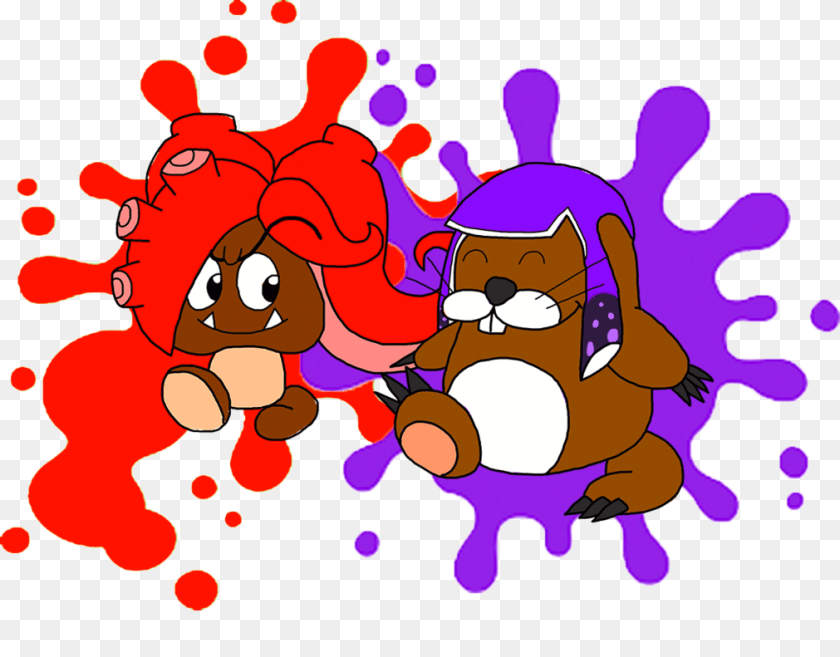 1011x791 Goomba And Monty Mole As Octoling And Inkling, Baby, Person Transparent PNG