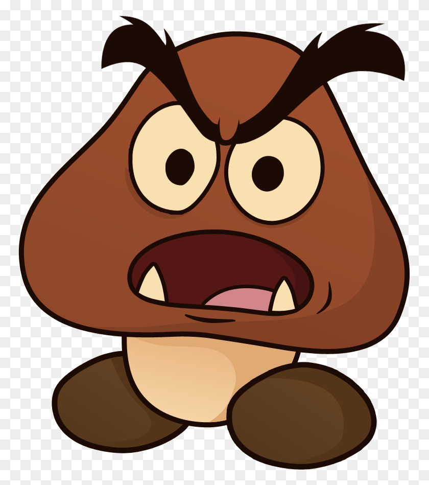 767x889 Goomba Design For My Videos Cartoon, Mouth, Lip, Teeth HD PNG Download