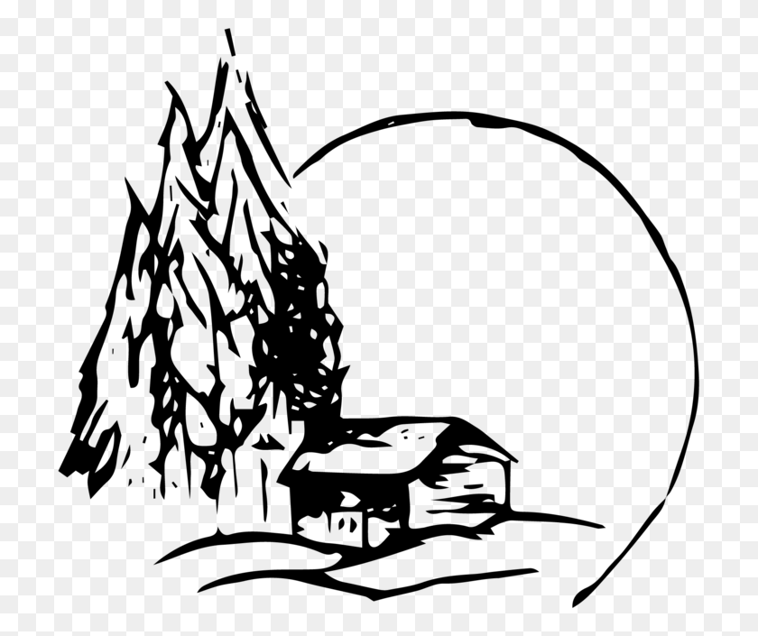 713x645 Goosemooncabin The Cabin 01 Cartoon Houses On The River Line Drawing, Gray, World Of Warcraft HD PNG Download