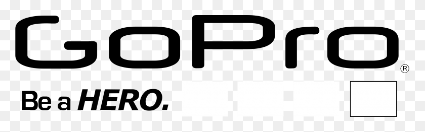 2400x622 Логотип Gopro Hero Черно-Белый Логотип Go Pro Белый, Символ, Текст, Этикетка Hd Png Скачать