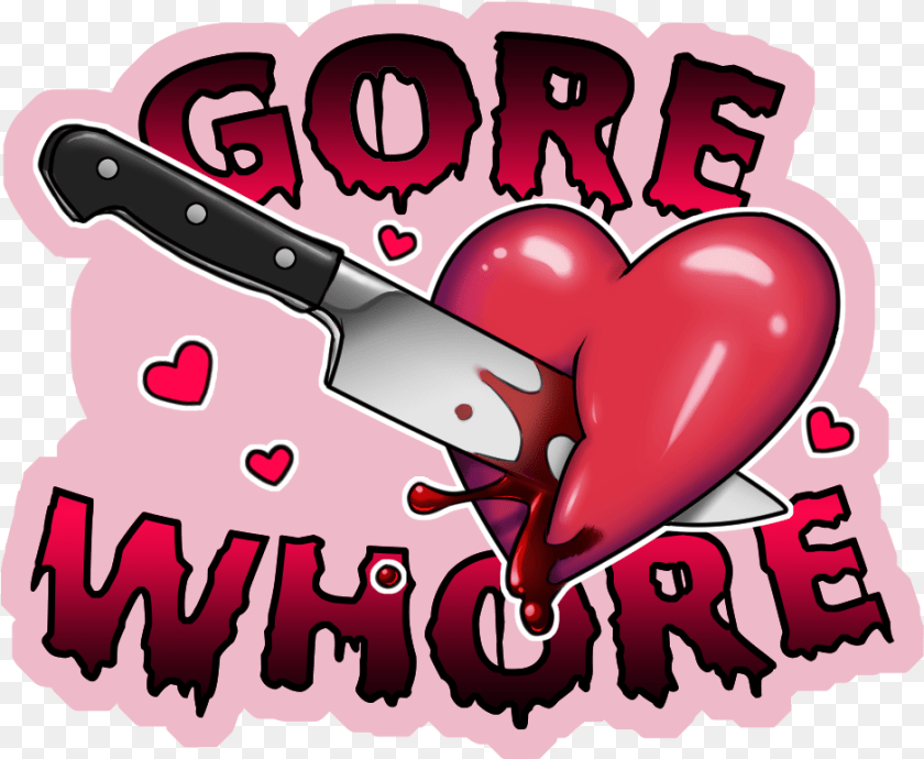 938x771 Gore Whore Sticker Sold By Cricketbat Heart, Blade, Weapon, Knife Clipart PNG