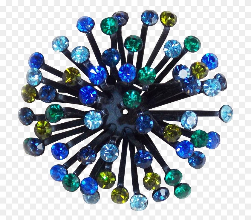 723x675 Великолепный Блюз-Усилитель Greens Rhinestone Color Burst Vintage Crystal, Аксессуары, Аксессуары, Ювелирные Изделия Png Скачать