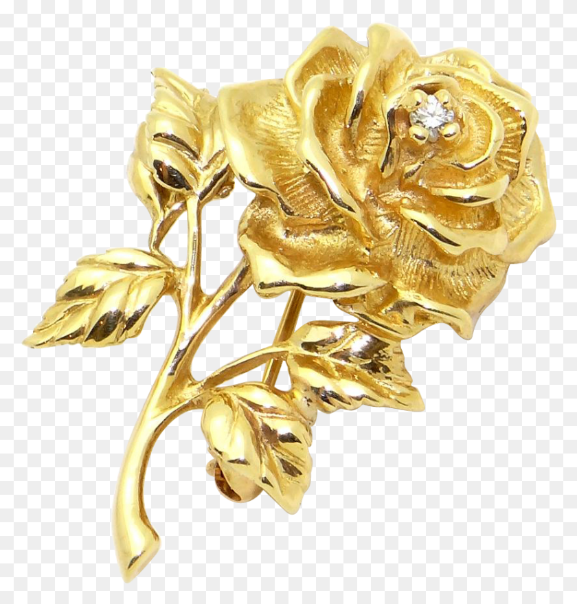825x867 Gorgeous Tiffany Co K Gold Diamond Gold Flower Rose, Fungus, Jewelry, Accessories HD PNG Download