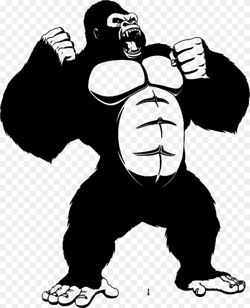 1863x2294 Gorilla Cartoon King Kong Clip Art, Animal, Ape, Mammal, Wildlife Clipart PNG