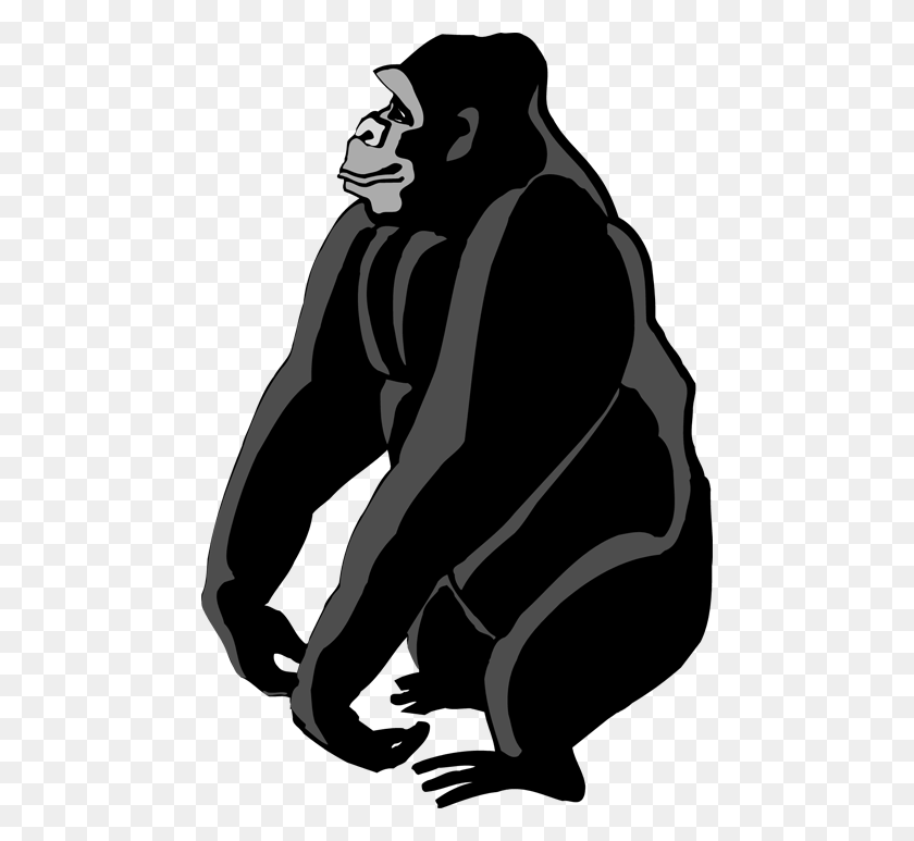470x713 Gorilla Clipart Clip Art, Person, Human, Kneeling HD PNG Download