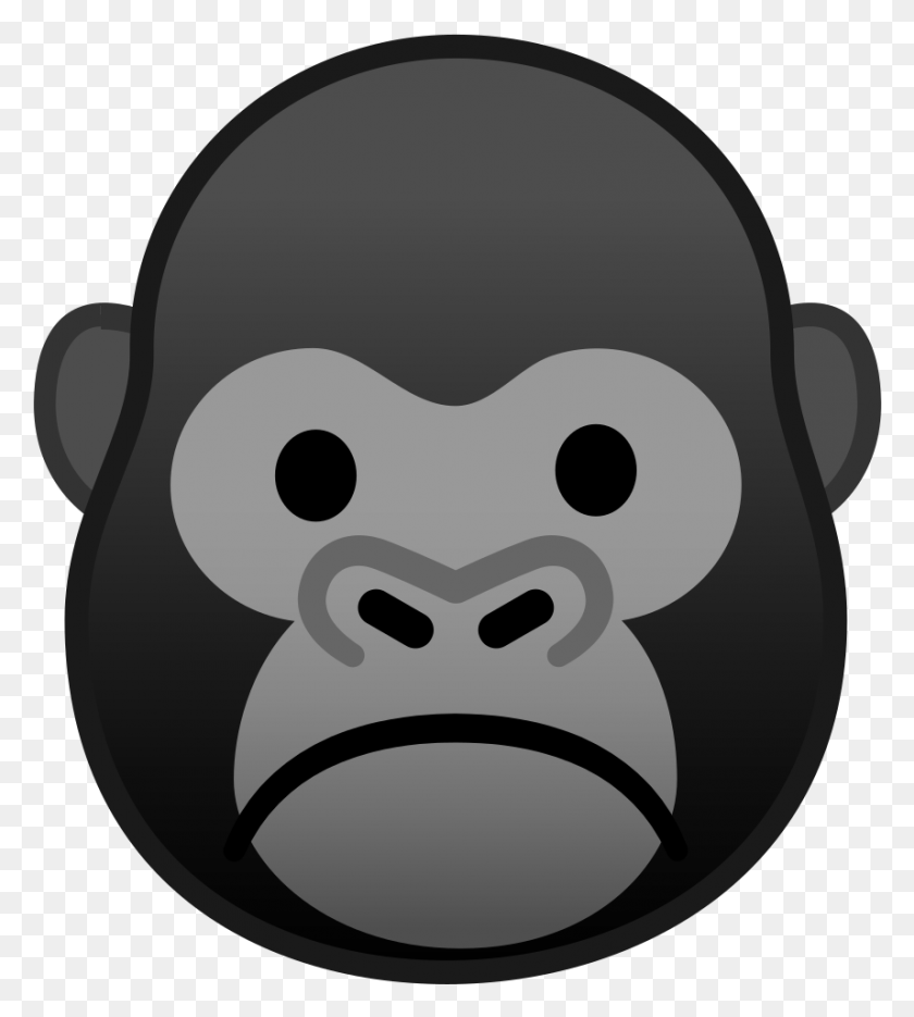 857x962 Gorilla Face Emoji, Head, Stencil, Face HD PNG Download