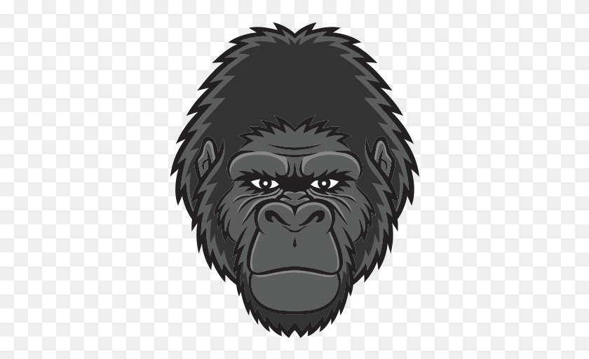 357x452 Gorilla Head Gorilla Mouth Open Cartoon, Ape, Wildlife, Mammal HD PNG Download