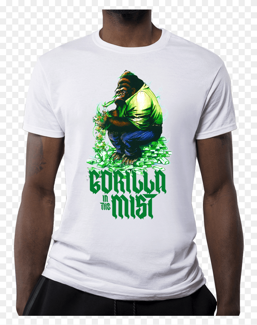 754x1001 Gorilla In The Mist Men39s T Shirt Color Change T Shirt Mockup, Clothing, Apparel, T-shirt HD PNG Download