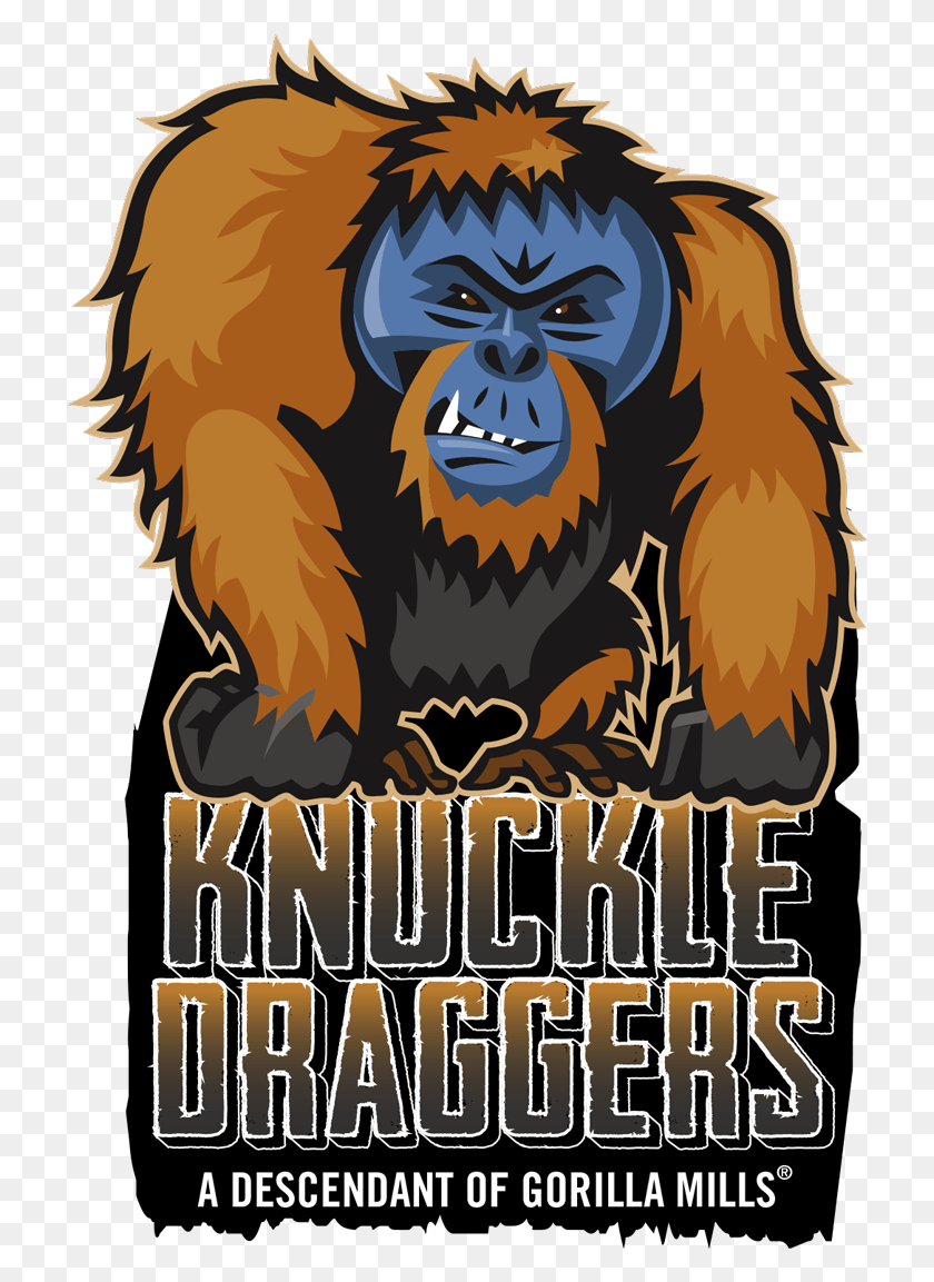 720x1093 Gorilla Mill Knuckledragger Poster, Ape, Wildlife, Mammal HD PNG Download