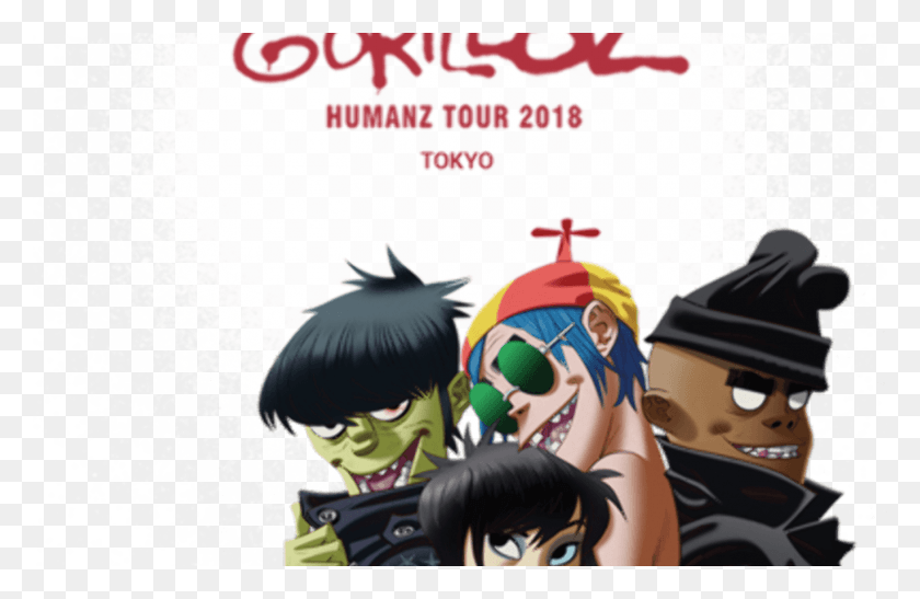 1368x855 Gorillaz Japan Tour Эстетический Gorillaz, Комиксы, Книга, Манга Png Скачать