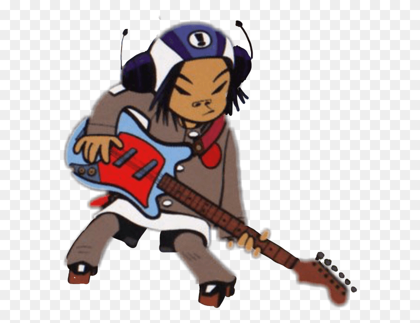 589x586 Descargar Png Gorillaz Noodle 2D Murdoc Russel Demondays Plasticbeach Gorillaz, Guitarra, Actividades De Ocio, Instrumento Musical Hd Png