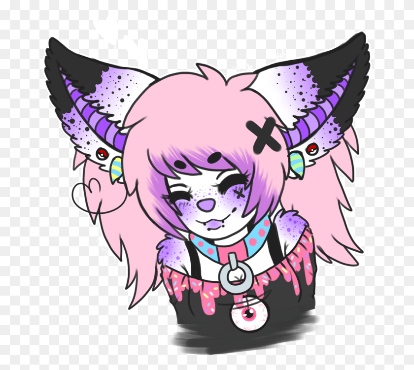 670x691 Goth Drawing Wolf Furry Oc Pastel Goth, Costume, Purple, Clothing HD PNG Download