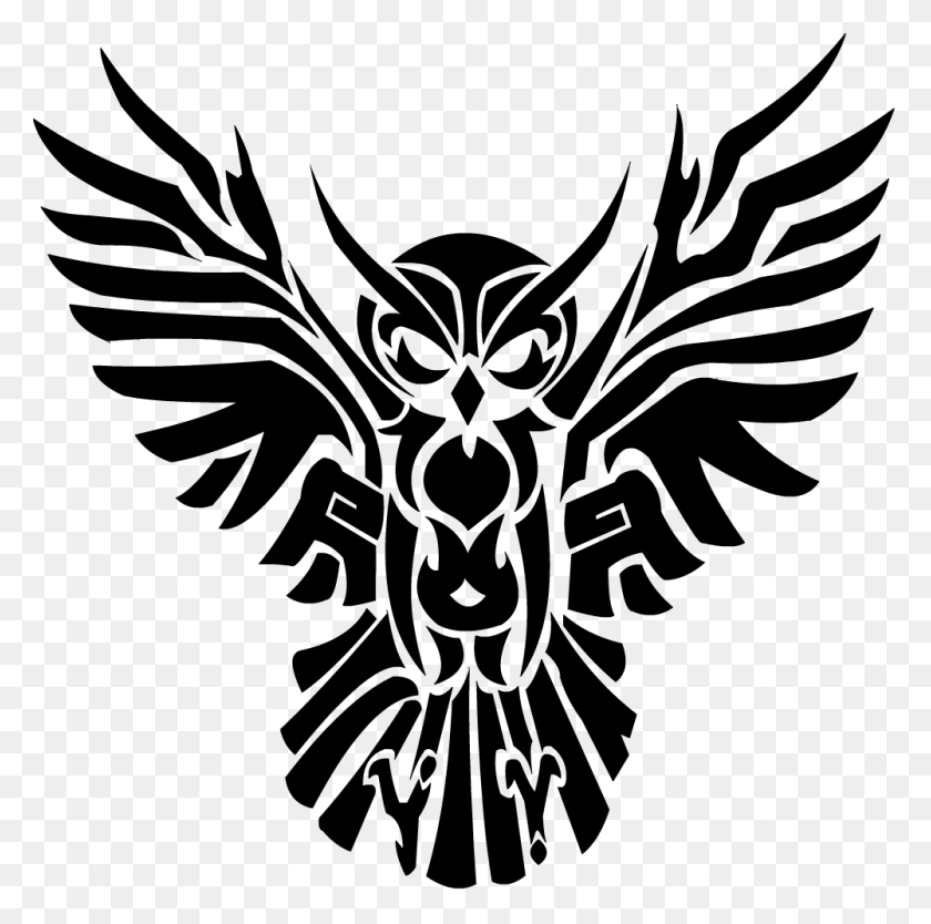 1000x993 Goth Tattoo Pic Owl Tribal, Gray, World Of Warcraft HD PNG Download