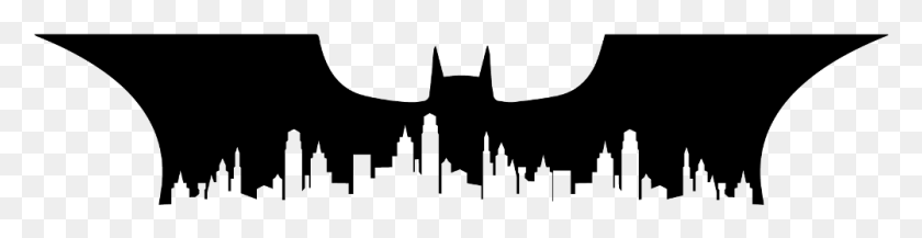 1002x202 Gotham Batman Batman City Skyline Silueta, Grey, World Of Warcraft Hd Png