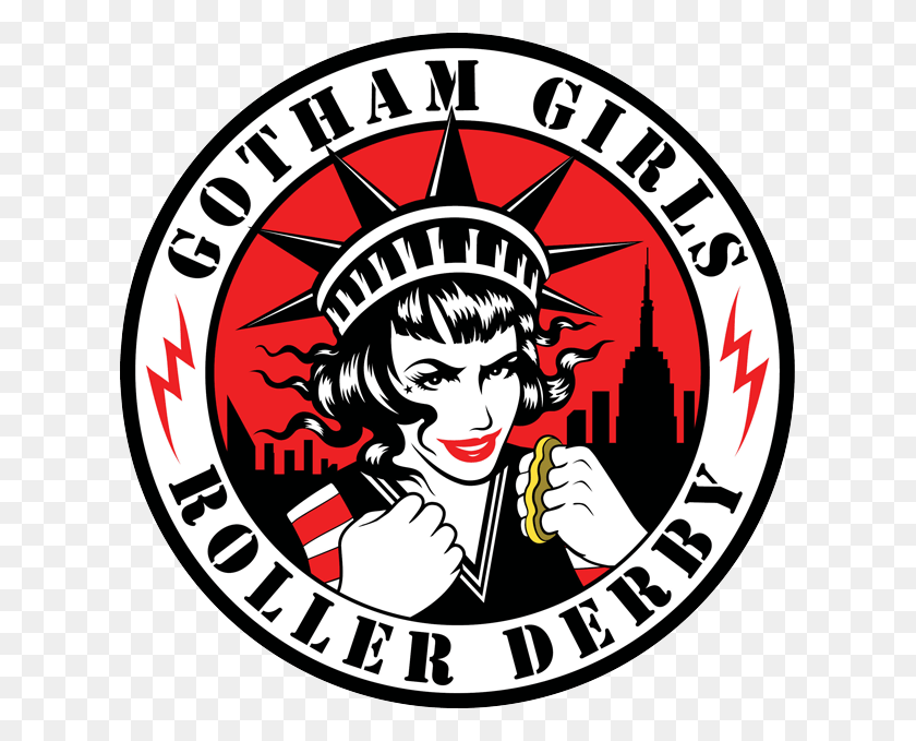 619x619 Gotham Girls Roller Derby Logo, Symbol, Trademark, Label HD PNG Download