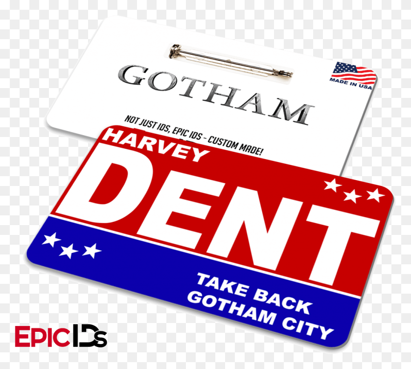 1036x922 Descargar Png Gotham Inspired Harvey Dent Campaña Insignia Dos Caras Colorido, Texto, Papel, Tarjeta De Visita Hd Png