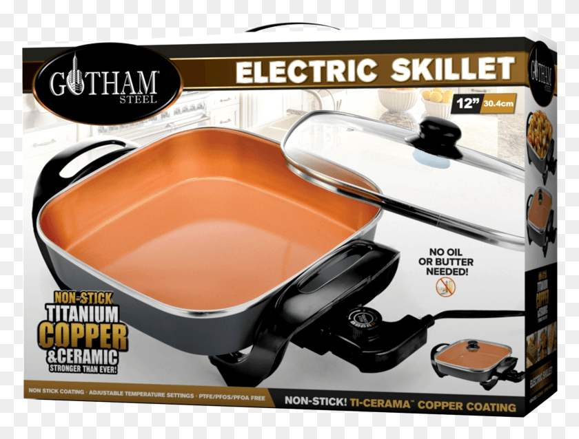 1533x1137 Gotham Steel Electric Skillet With Non Stick Ti Cerama Gotham Steel Electric Skillet, Label, Text, Sunglasses HD PNG Download