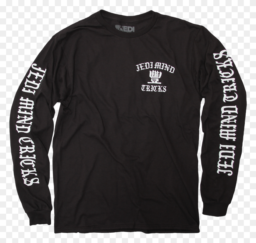 1364x1288 Gothic Black Longsleeve Jedi Mind Tricks Logo Shirt, Sleeve, Clothing, Apparel Descargar Hd Png