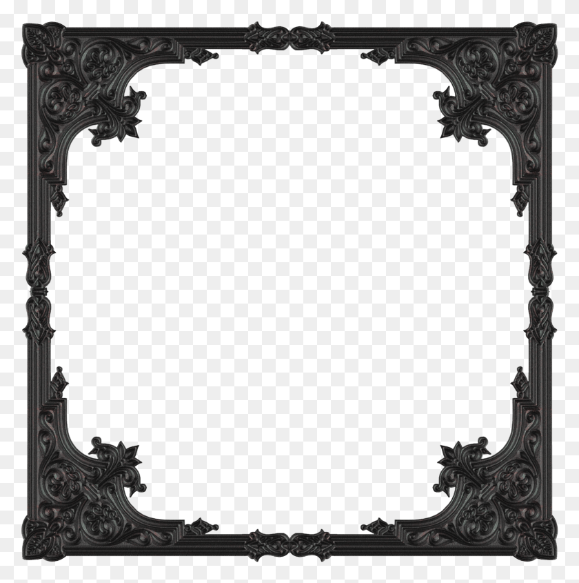1565x1577 Descargar Png Marco Gótico Negro Marcos De Fotos Goth, Espejo, Diseño De Interiores, Interior Hd Png