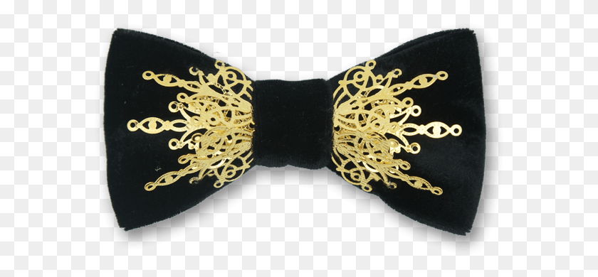 577x330 Gothic In Black Velvet Gold Bow Tie Black And Gold Bow Tie, Accessories, Accessory, Passport HD PNG Download
